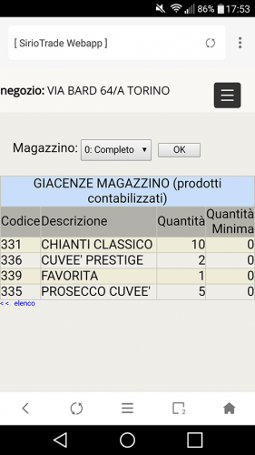 webapp giacenza magazzino